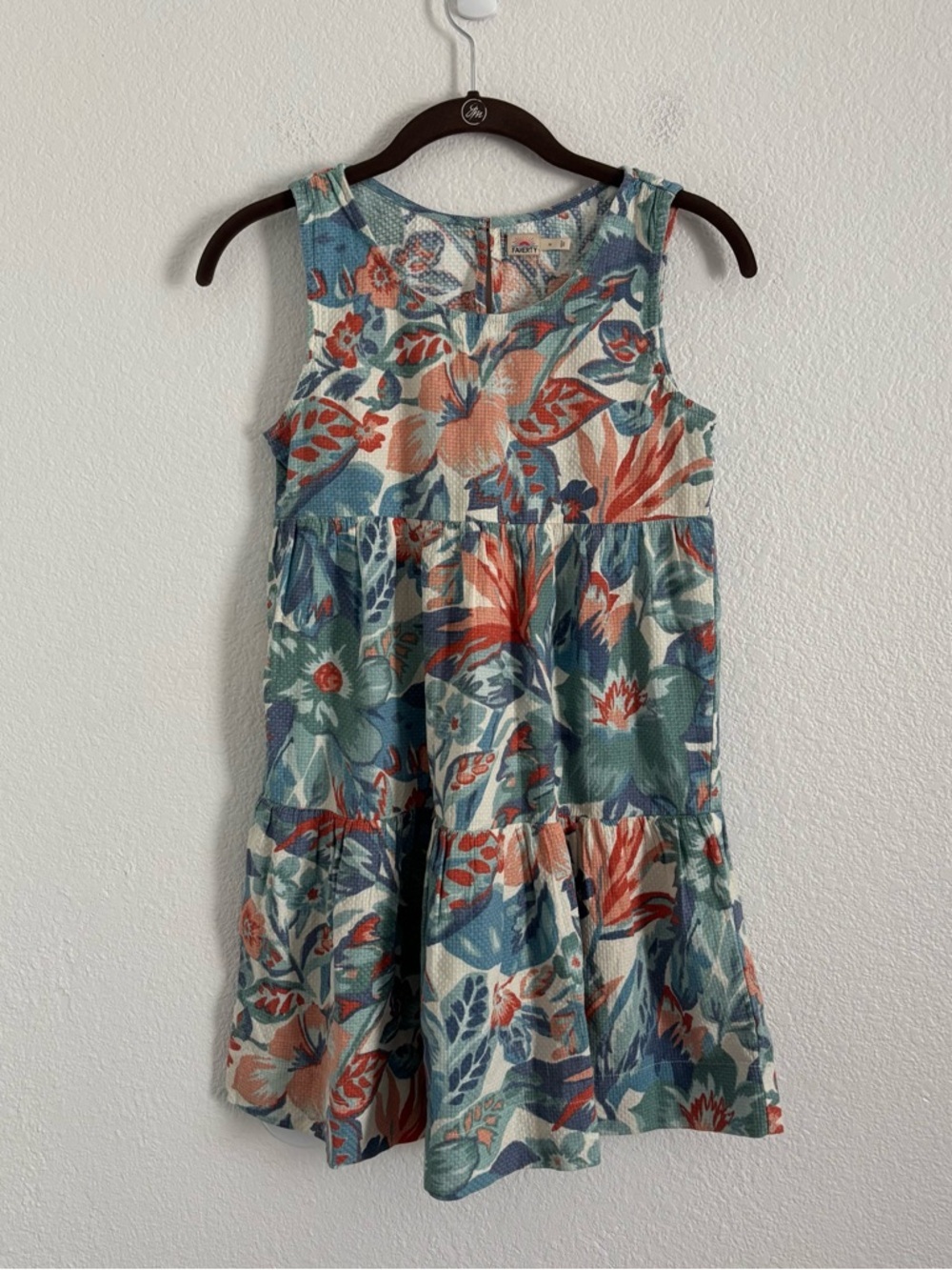 Faherty Girls Size 10 Multicolor Floral Sleeveless Dress